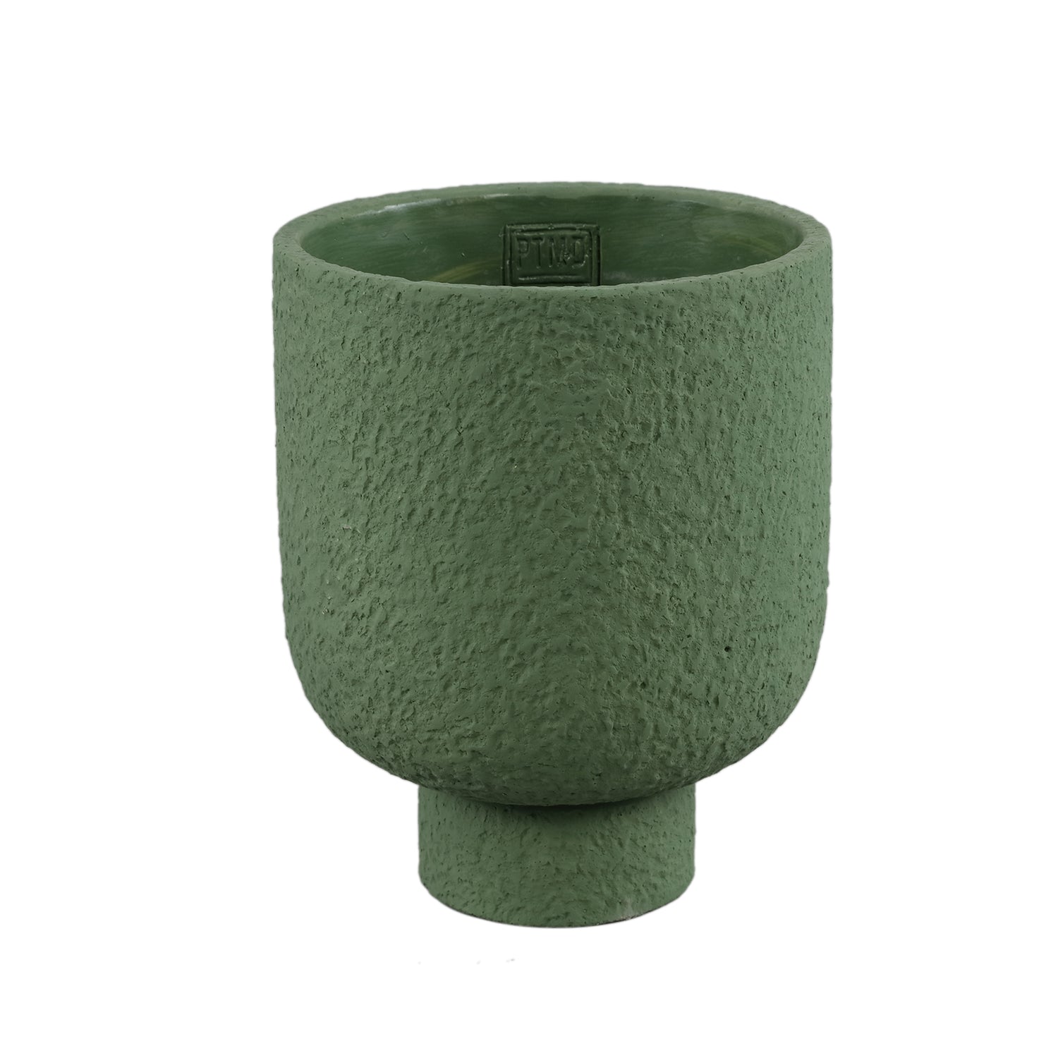 Monder Groen Ronde Cementpot Rough Finish Set van 8 Stuks L - 8 Sets 21x17x17 cm