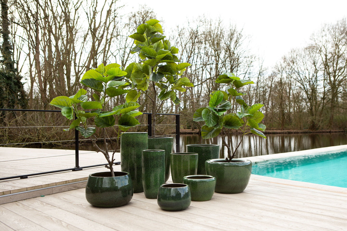 Coraline Green Glazed Round Ceramic Pot SV2