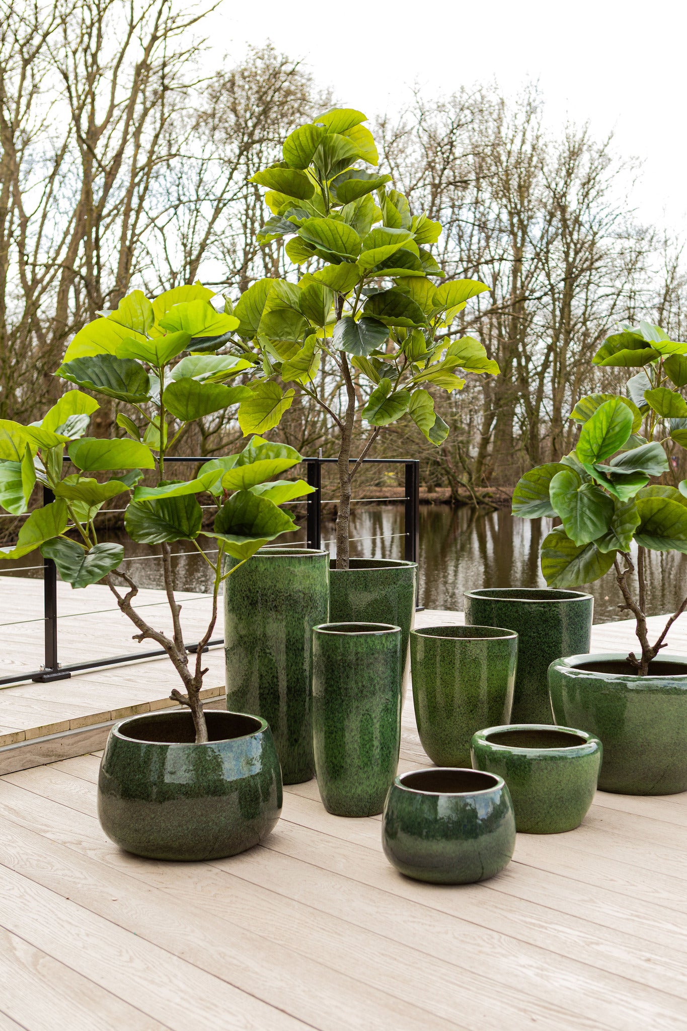 Coraline Green Glazed Round Ceramic Pot SV2