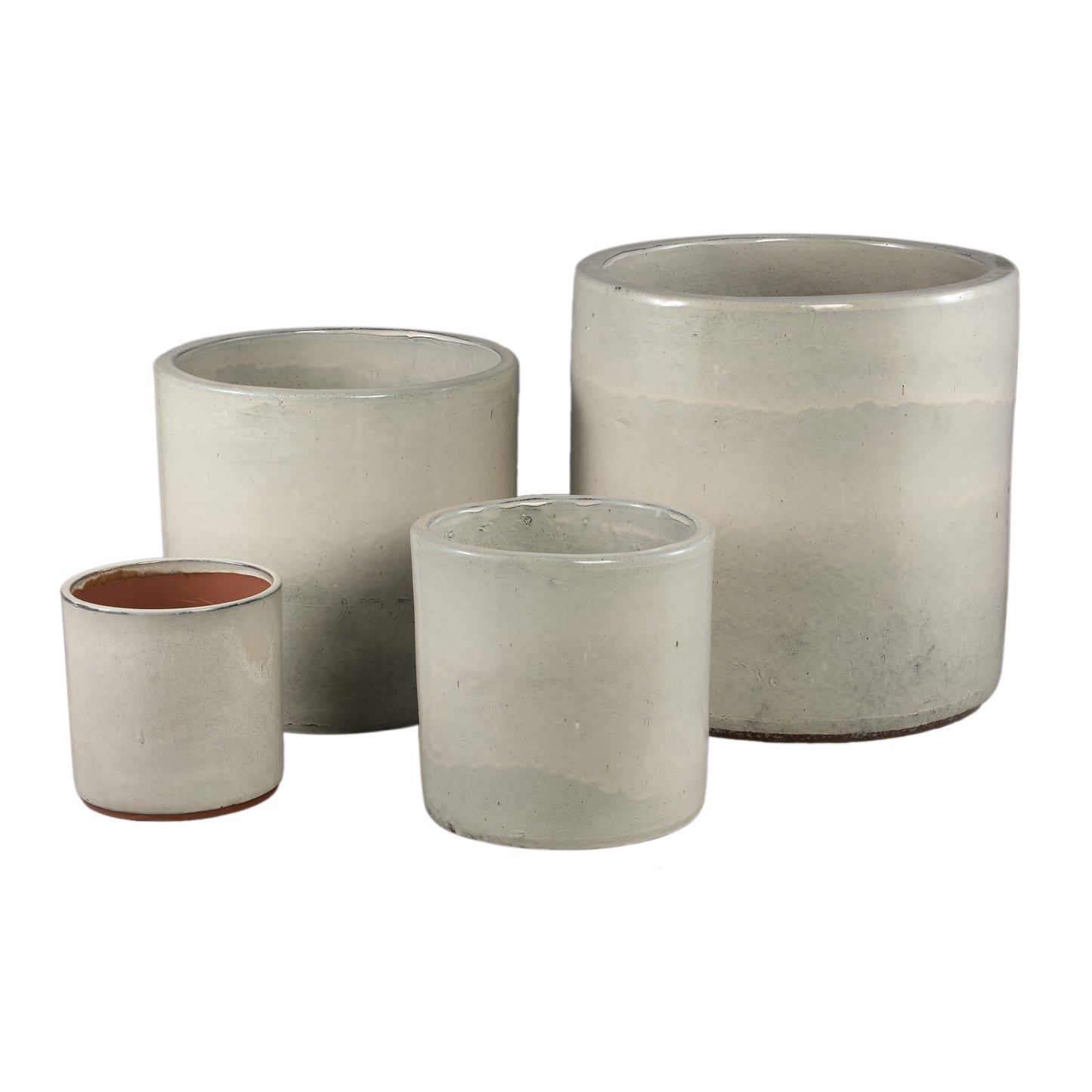 Wilsom Crème Glazen Keramische Pot Set van 4 50x50x50 cm