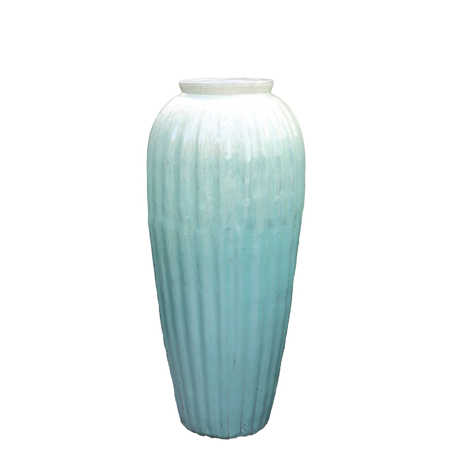 Mellisa Turquoise Glazed Keramische Pot Wit Ombré 89x36x36 cm
