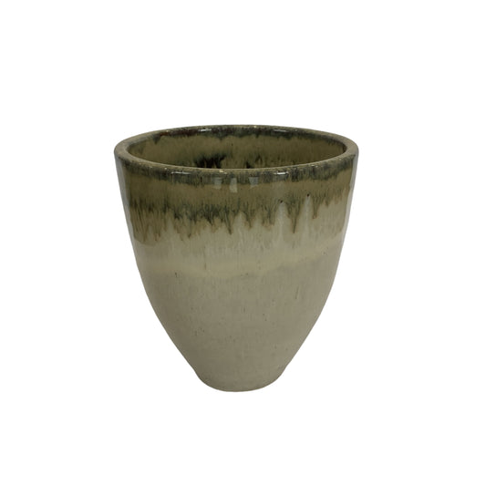 Morries Cream Glazed Round Keramische Pot Rough M – Set van 6 Stuks - 6 Sets 13.5x12x12 cm