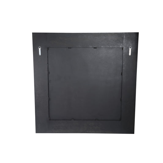 Tiess Zwarte Houten Fineer Spiegel Vierkant Gouden Rand 139.5x139.5x4 cm