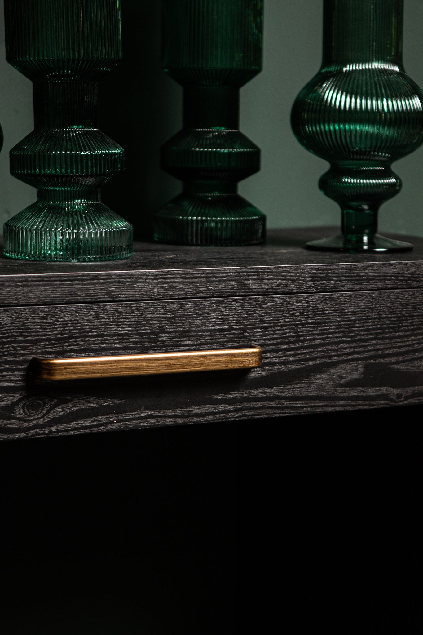 Tiess Black Wooden Veneer Sidetable 2 Drawers