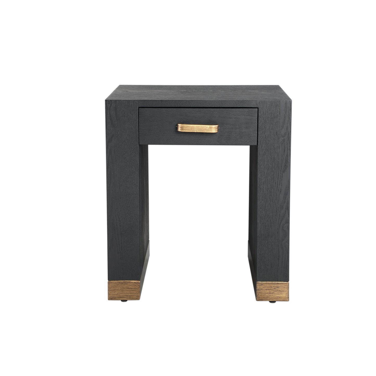 Tiess Black Wooden Veneer Bed Sidetable 1 Drawer