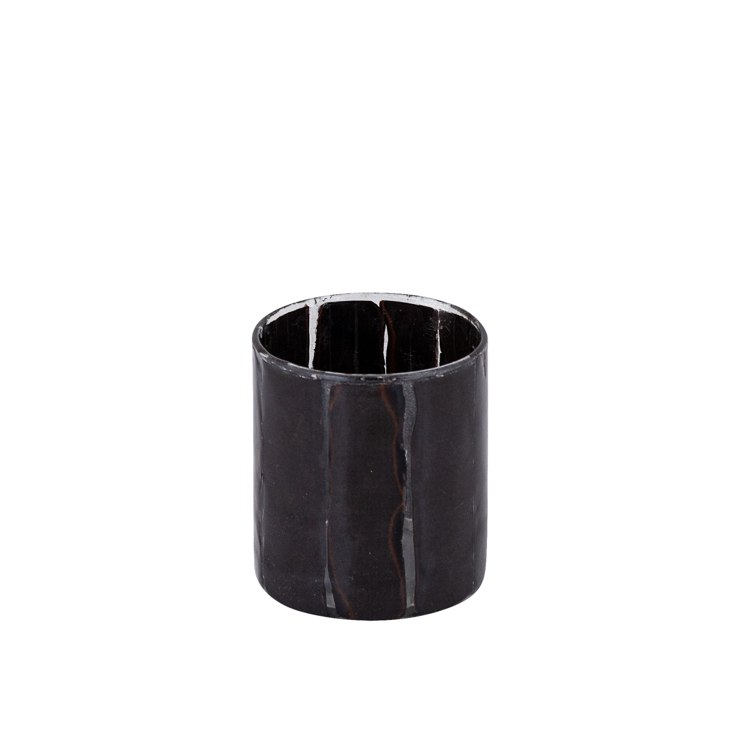 Danya Bruinglas Rond Theelicht Papier Mozaïek Set van 12 - 12 Sets 8x7x7 cm