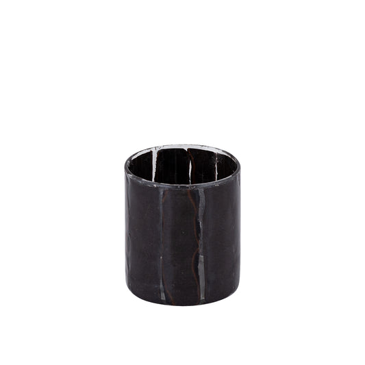 Danya Bruinglas Rond Theelicht Papier Mozaïek Set van 12 - 12 Sets 8x7x7 cm