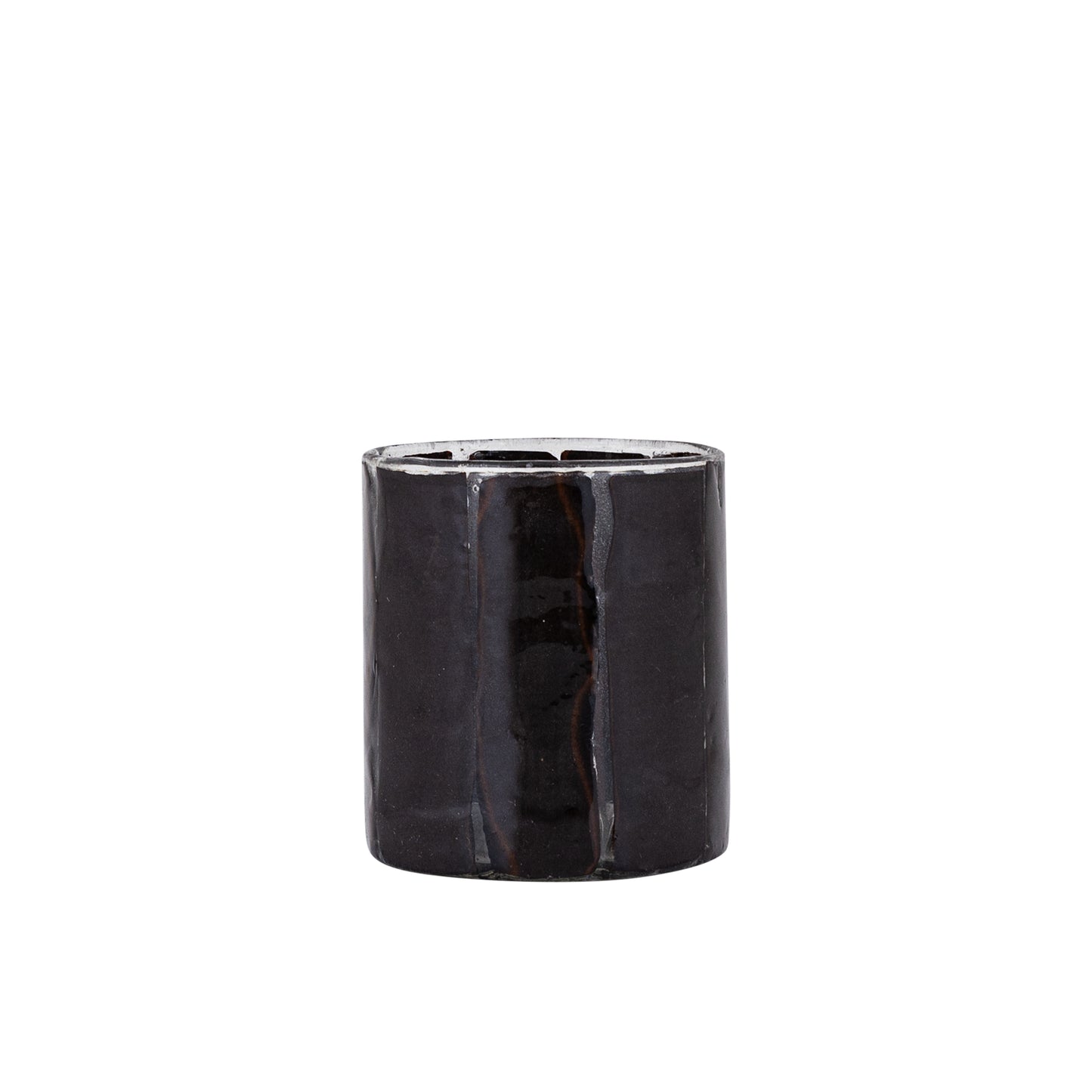 Danya Bruinglas Rond Theelicht Papier Mozaïek Set van 12 - 12 Sets 8x7x7 cm