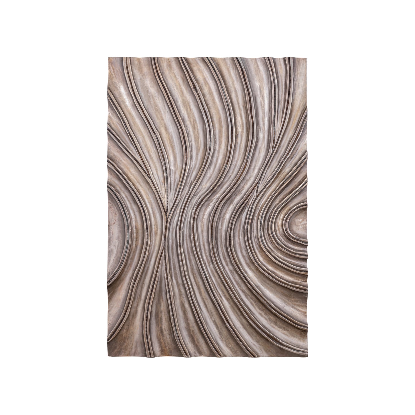 Reddie Bruine Glanzende MDF Golvend Wandpaneel Rechthoek S 90x60x7 cm