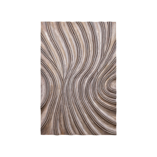 Reddie Bruine Glanzende MDF Golvend Wandpaneel Rechthoek S 90x60x7 cm