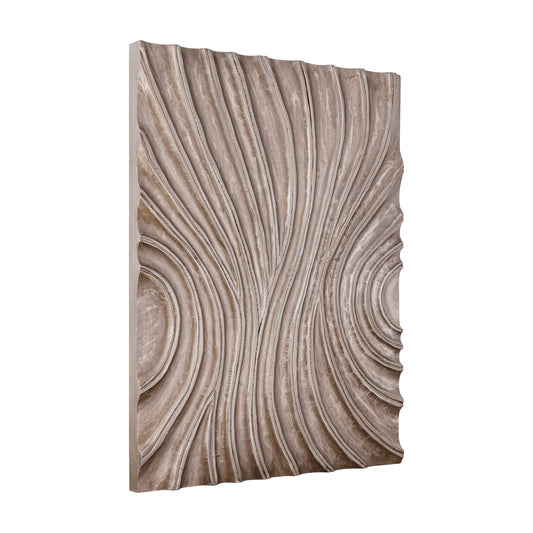 Reddie Bruin Glanzend MDF Golvend Wandpaneel Rechthoek M 120x90x7 cm