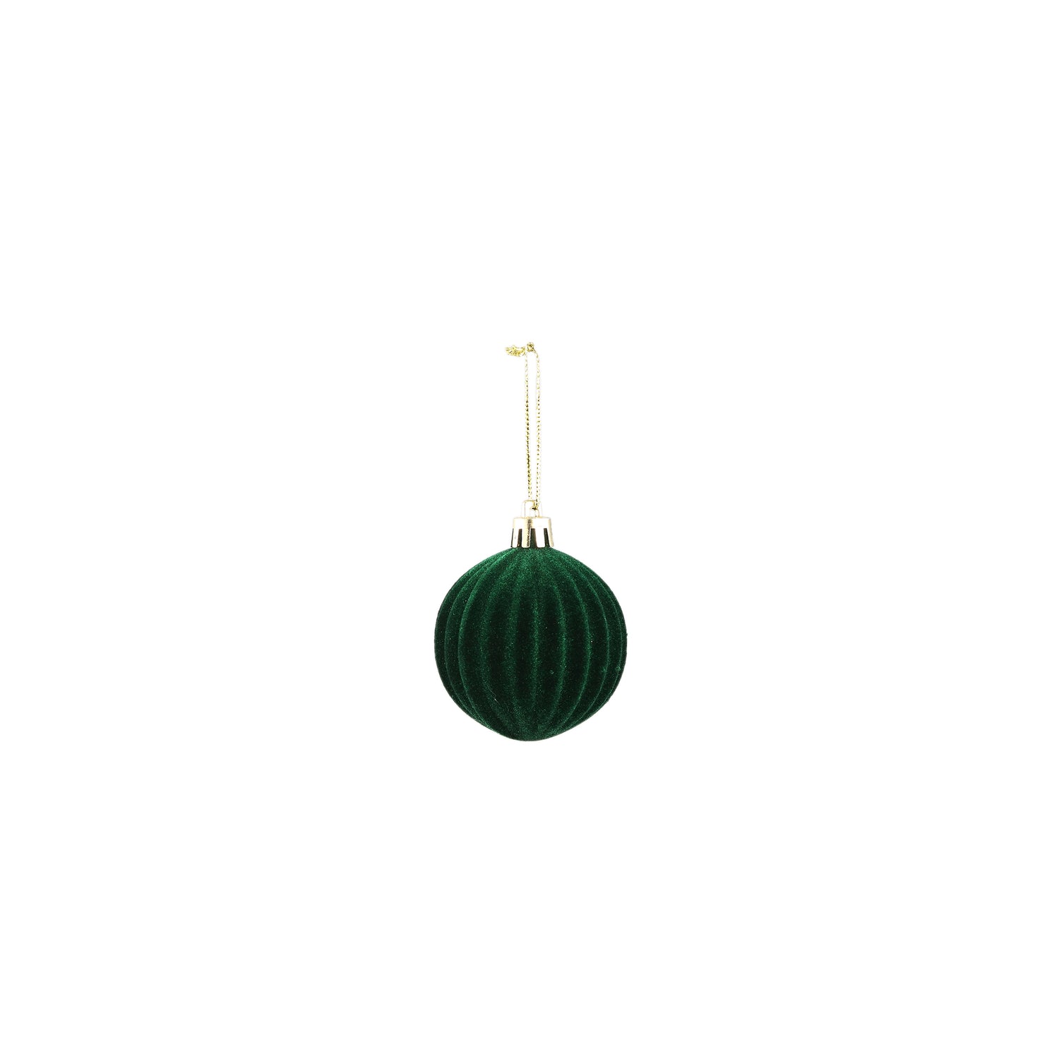 Lumi Donkergroene Kerstbal Ribbed S – Set van 12 Stuks - 12 Sets 6x6x6 cm