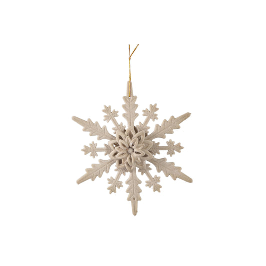 Lumi Kaki PP Flocking Sneeuwvlok Hanger Set van 12 Stuks - 12 Sets 5x16x16 cm