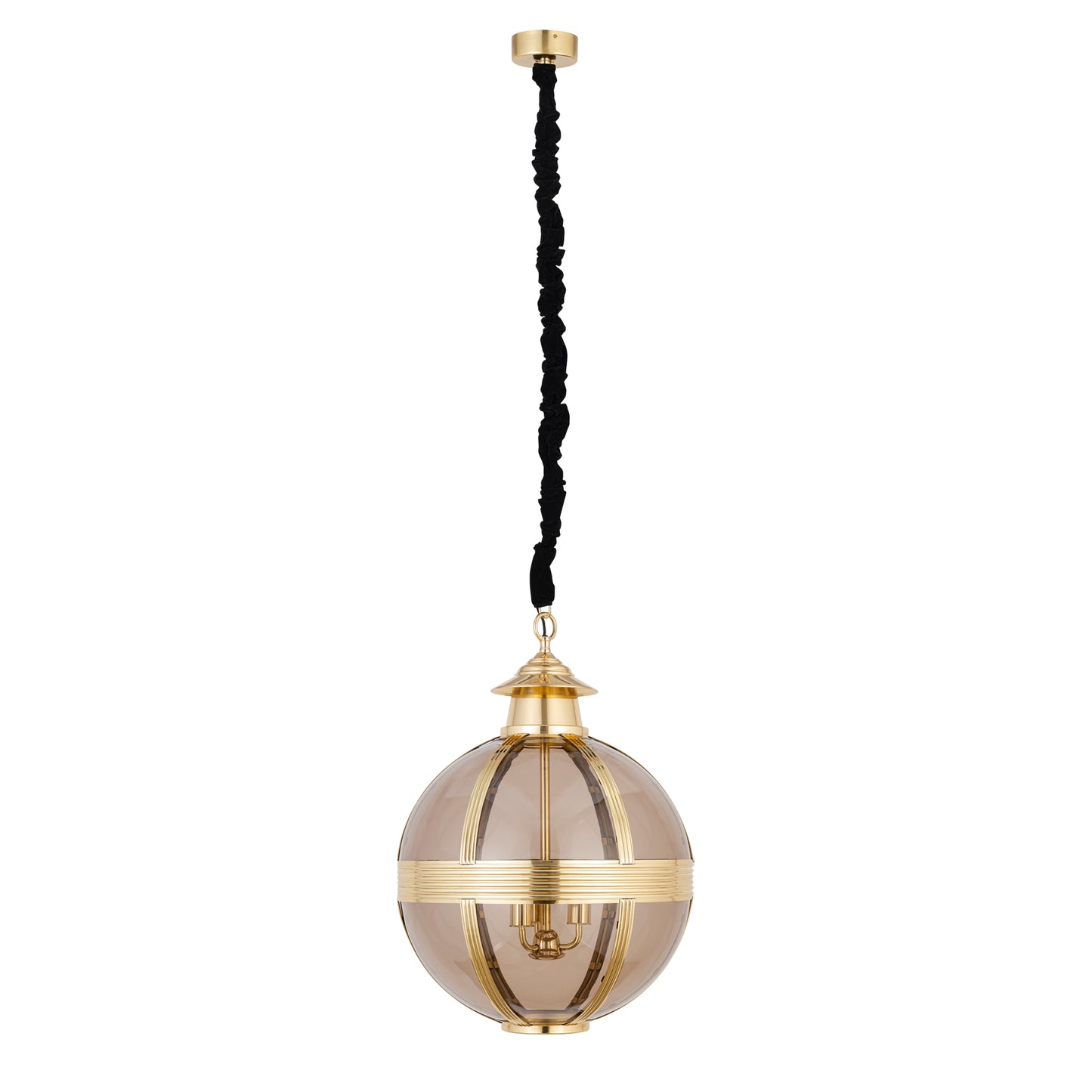 Mikk Brass Antique Luster Glass Hanging Lamp Rnd M