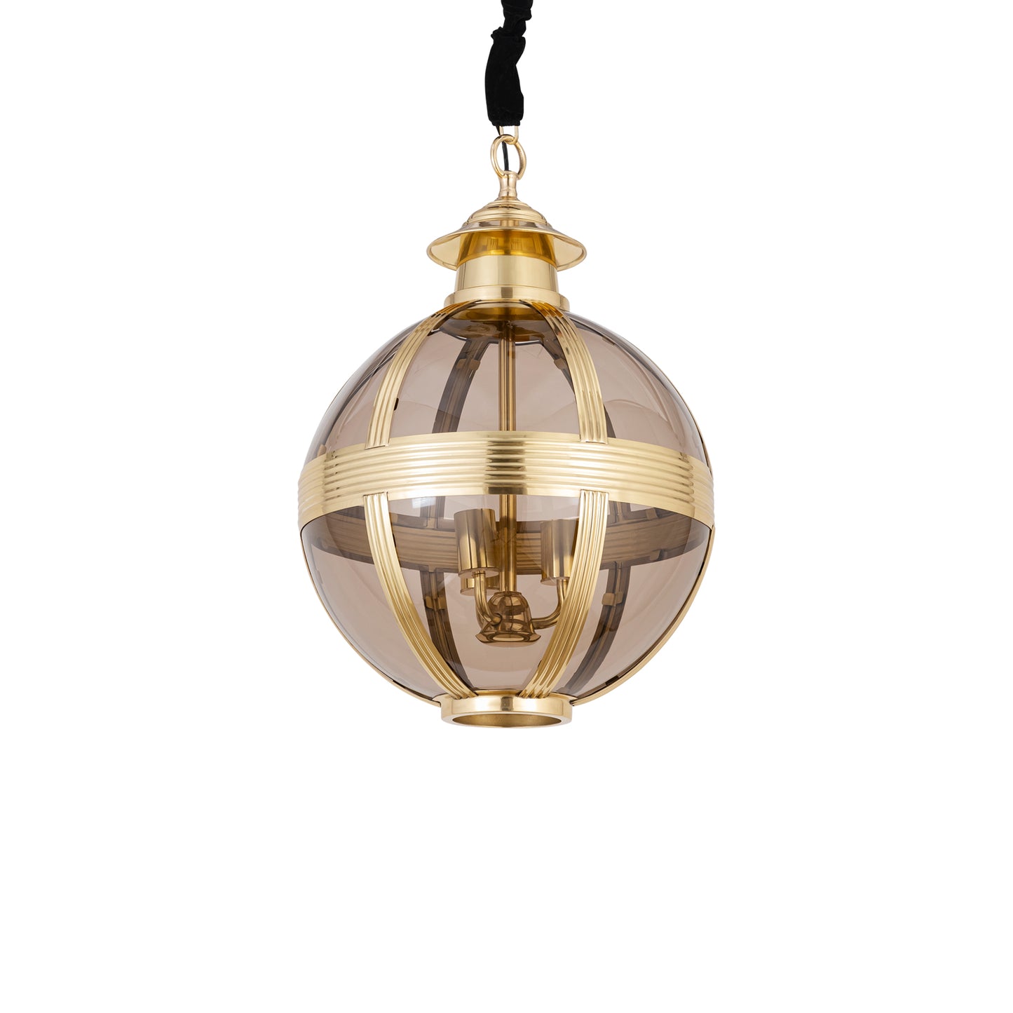Mikk Messing Antieke Glans Glazen Hanglamp Rond S 66x46x46 cm