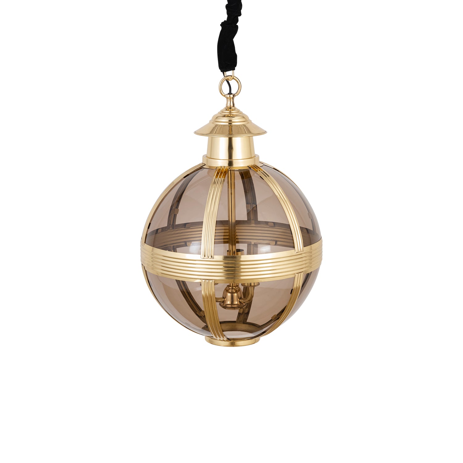 Mikk Messing Antieke Glans Glazen Hanglamp Rond S 66x46x46 cm