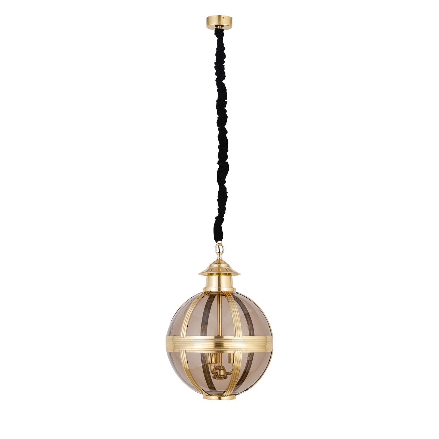 Mikk Messing Antieke Glans Glazen Hanglamp Rond S 66x46x46 cm