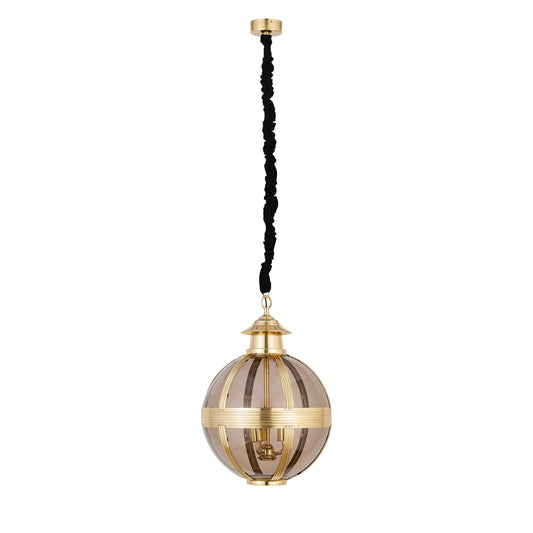 Mikk Messing Antieke Glans Glazen Hanglamp Rond S 66x46x46 cm