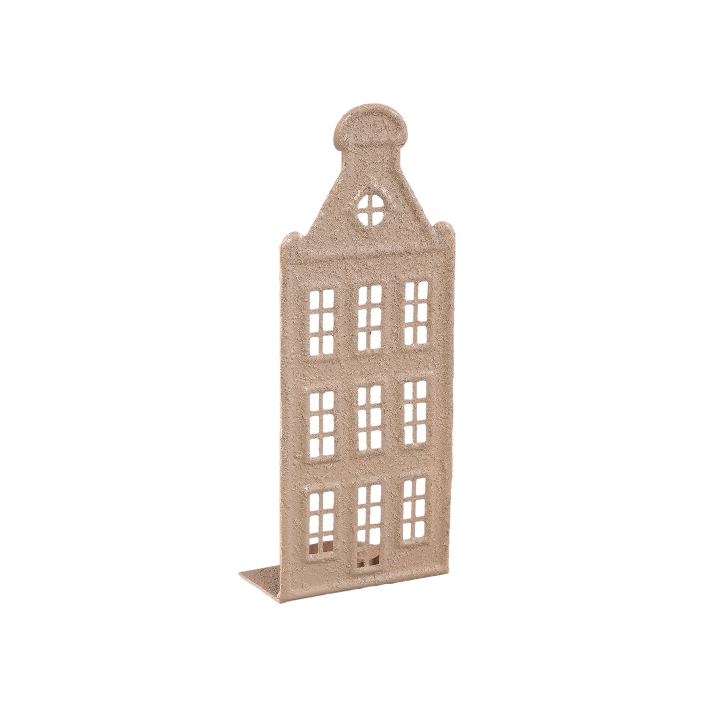 Verina Beige Ijzeren Ruw Deco Windlicht Set van 4 Stuks - 4 Sets 32x32x26 cm