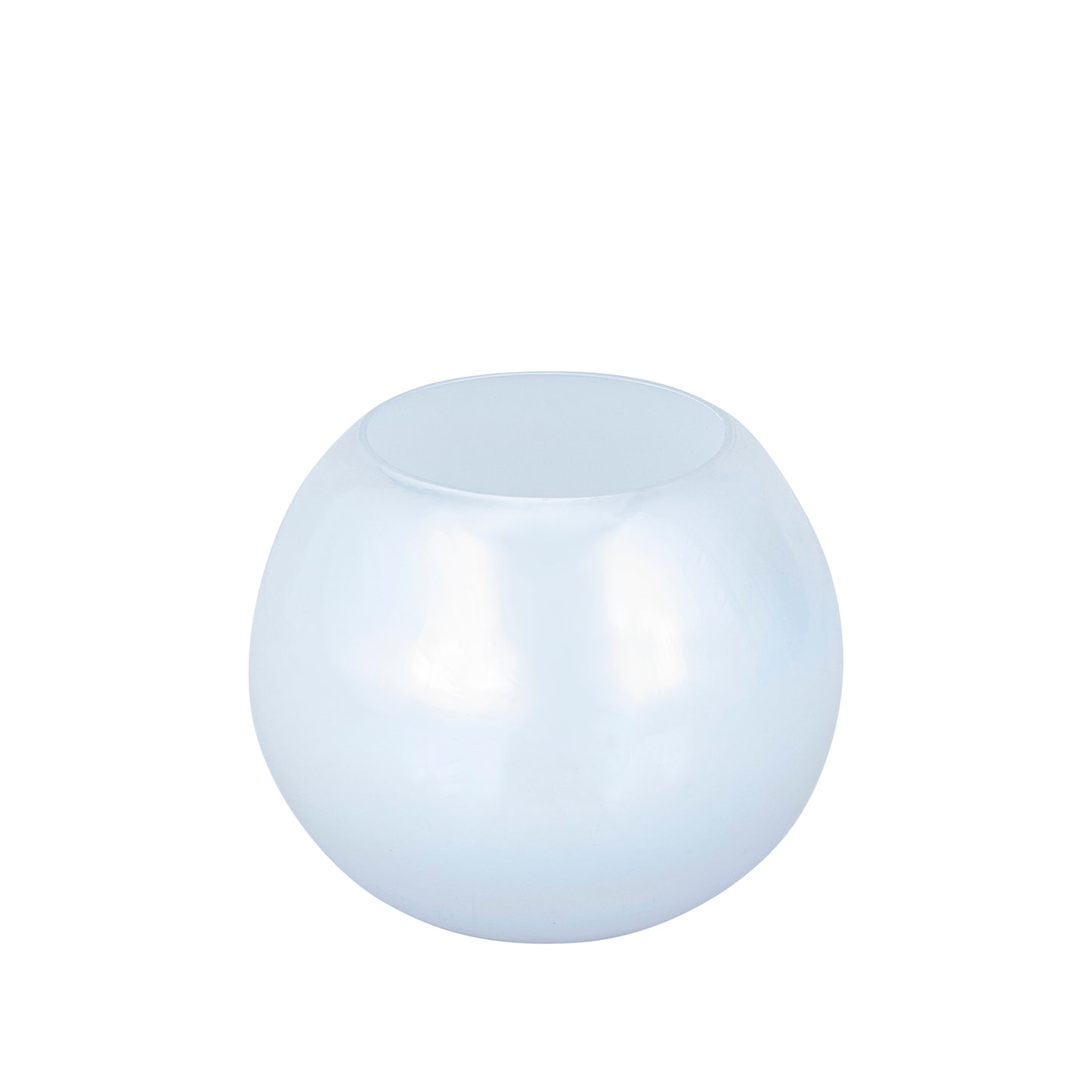 Alena Wit Glazen Rond Windlicht Parel Afwerking Set van 4 - 4 Sets 15x18x18 cm