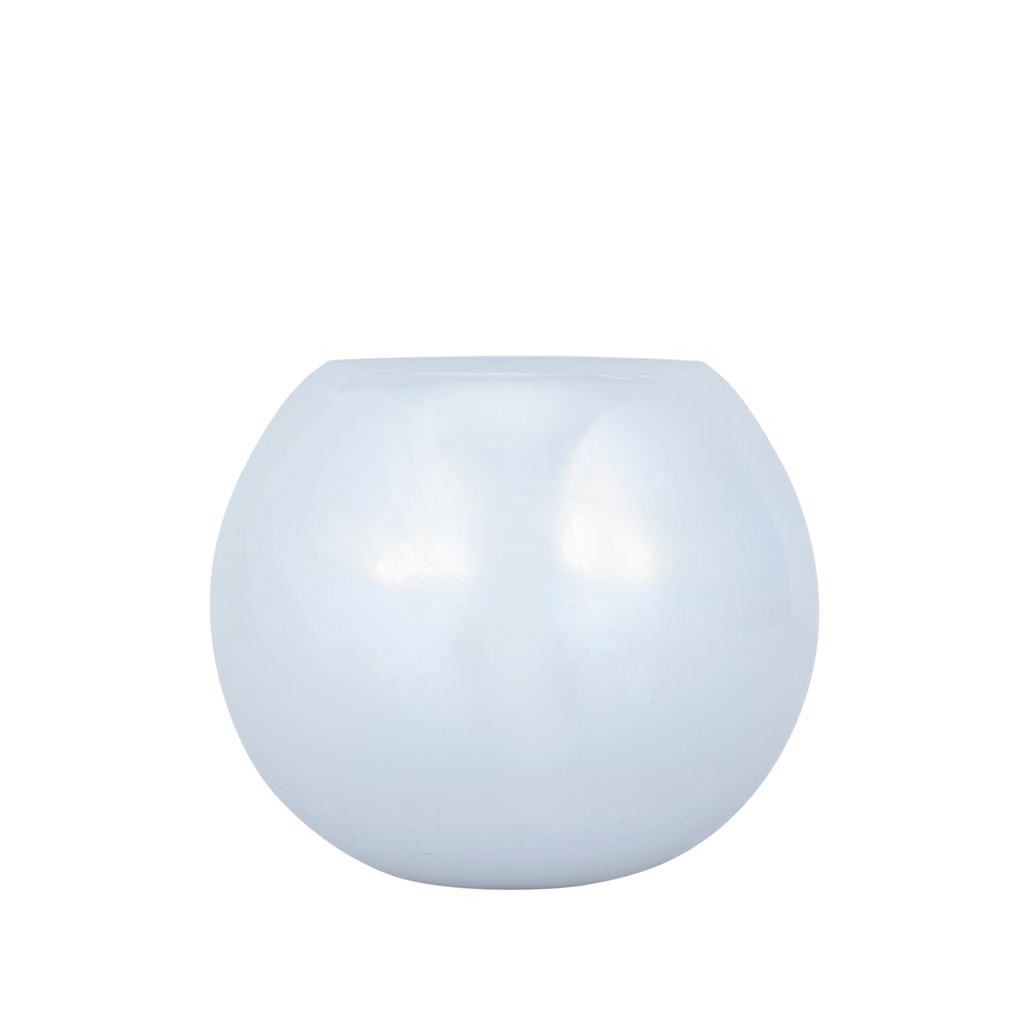 Alena Wit Glazen Rond Windlicht Parel Afwerking Set van 4 - 4 Sets 15x18x18 cm