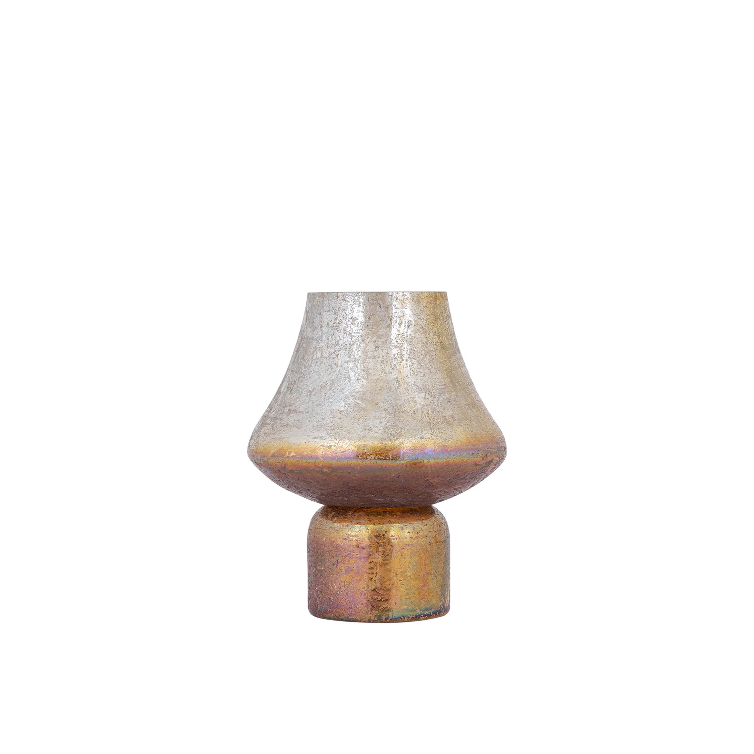 Loissa Rust Rond Windlicht Glas Ruw Afwerking Set van 6 - 6 Sets 20x15x15 cm