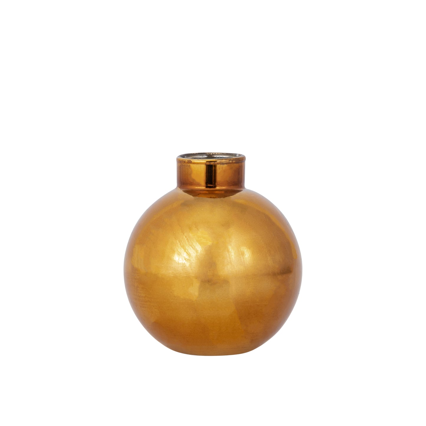 Elian Bronzen Glazen Vaas Rond Glanzend L - Set van 12 - 12 Sets 10x10x10 cm