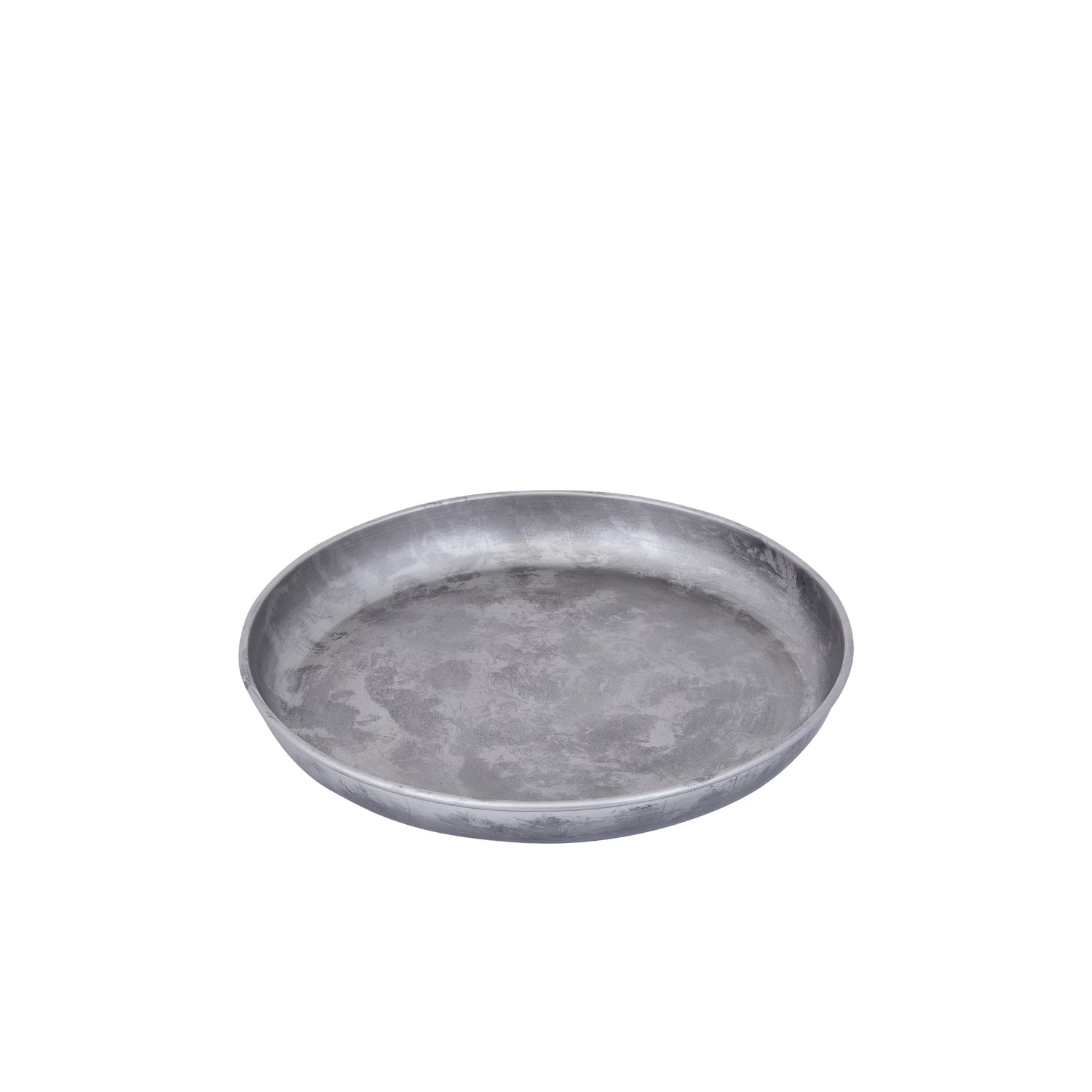 Tyrae Zilverkleurig Ijzeren Dienblad Rond Set van 4 Stuks - 4 Sets 3.5x30x30 cm