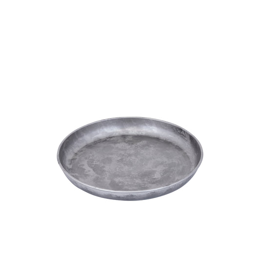 Tyrae Zilverkleurig Ijzeren Dienblad Rond Set van 4 Stuks - 4 Sets 3.5x30x30 cm