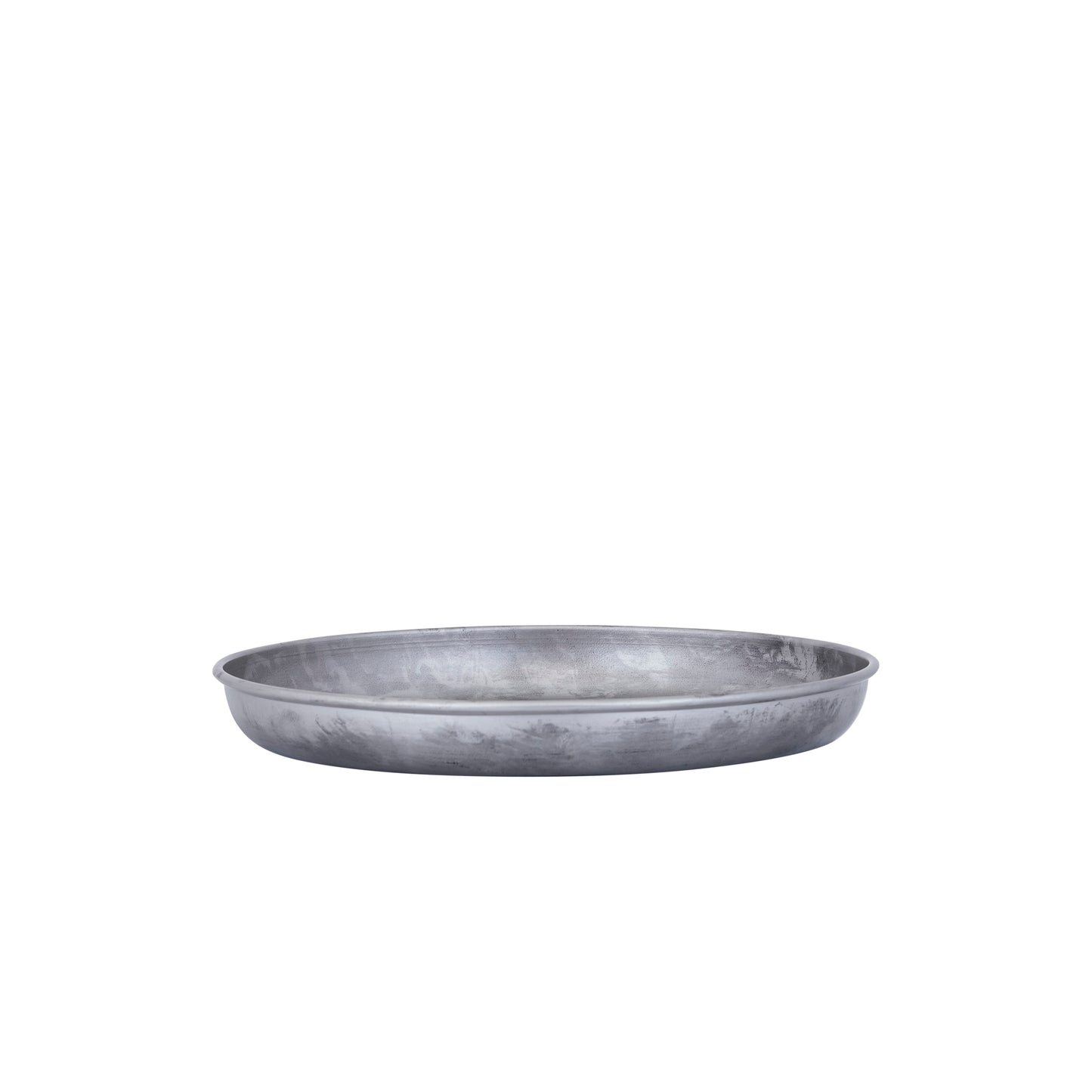 Tyrae Zilverkleurig Ijzeren Dienblad Rond Set van 4 Stuks - 4 Sets 3.5x30x30 cm