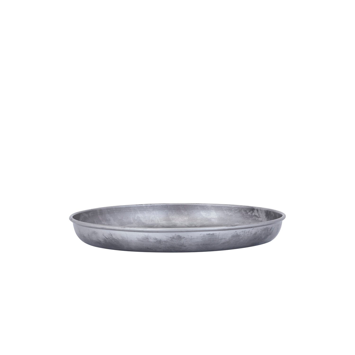 Tyrae Zilverkleurig Ijzeren Dienblad Rond Set van 4 Stuks - 4 Sets 3.5x30x30 cm