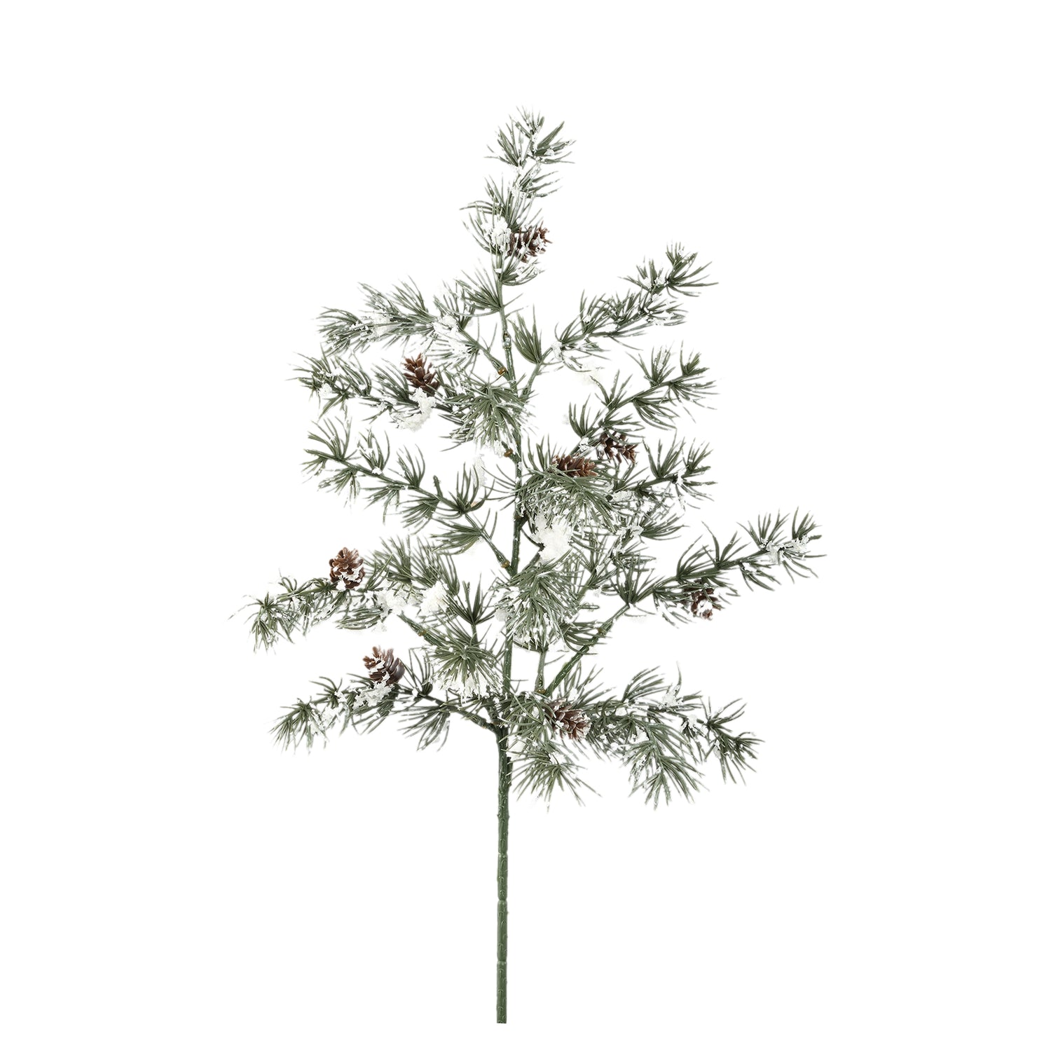 Twig Plant Groene Besneuwde Dennentak Met Dennenappels Spray - Set Van 12 Stuks - 12 Sets 51x33x27 cm