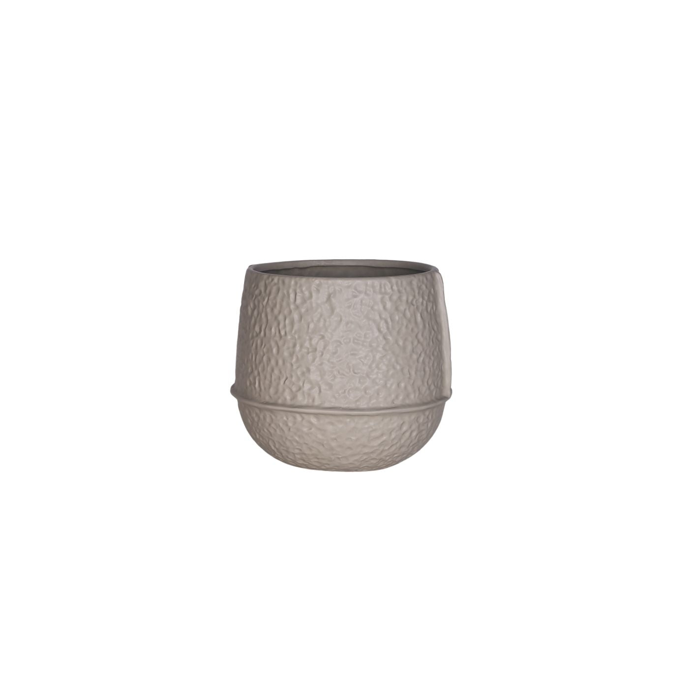 Mosa Grijze Geglazuurde Keramische Pot Rond Lage Lijnen Set van 12 Stuks - 12 Sets 10.5x11x11 cm