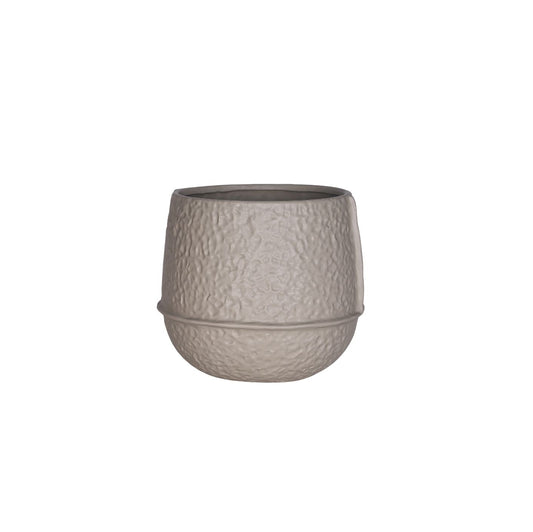 Mosa Grijs Glazuurde Keramische Ronde Pot Lage Lijnen XS - Set van 12 12x12x12 cm