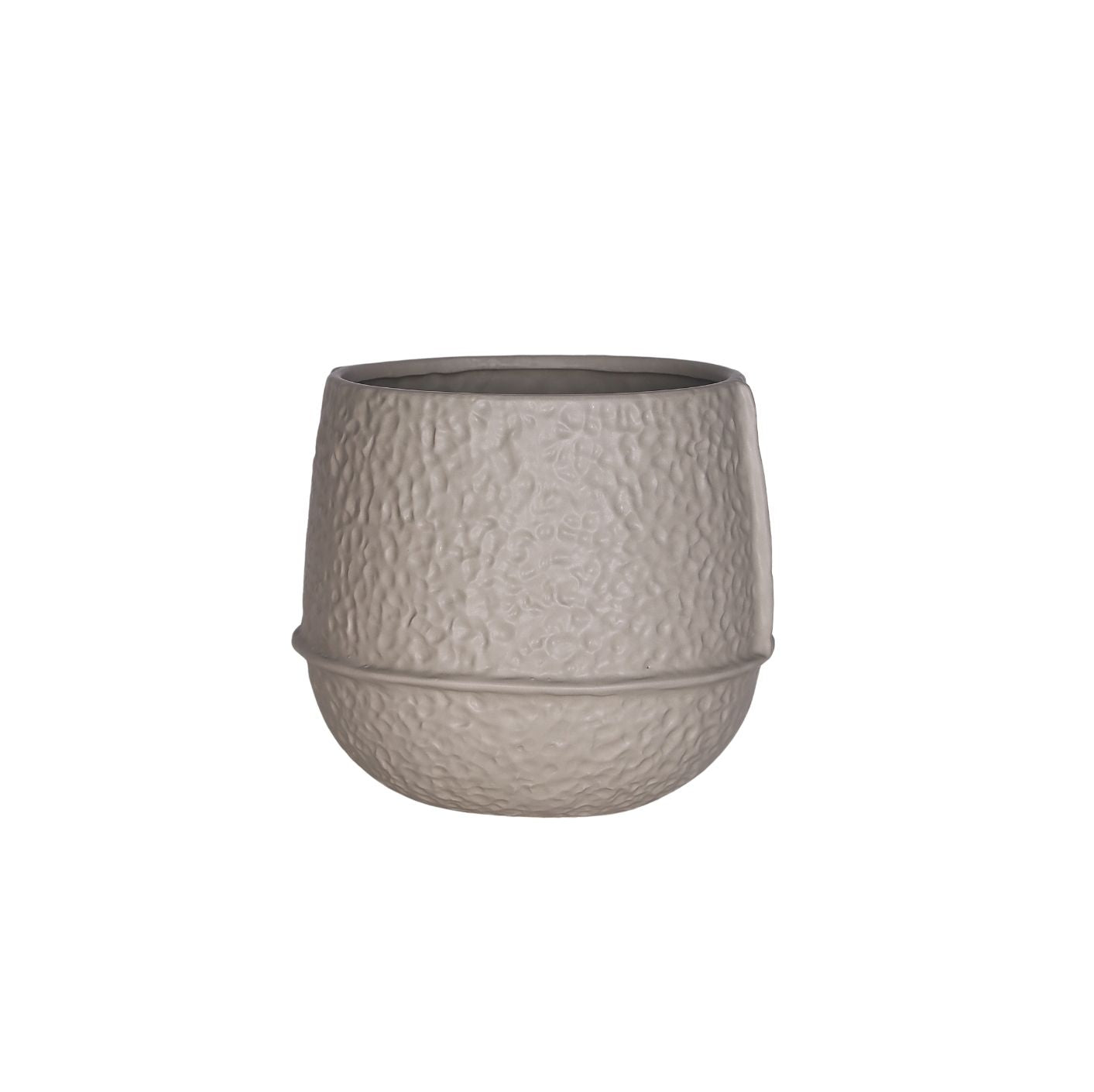 Mosa Grijs Glazed Keramische Ronde Pot Lage Lijnen Set van 8 Stuks - 8 Sets 14.5x15.5x15.5 cm