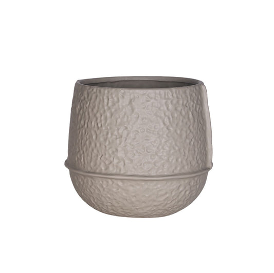 Mosa Grijs Glazuur Keramische Ronde Pot Lage Lijnen M - Set van 4 - 4 Sets 16.5x17.5x17.5 cm
