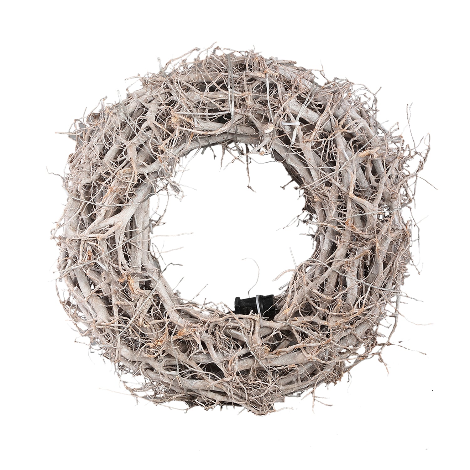 Hein Whitewash Houten Krans Met LED-Licht M - Set Van 4 Stuks - 4 Sets 60x60x18 cm