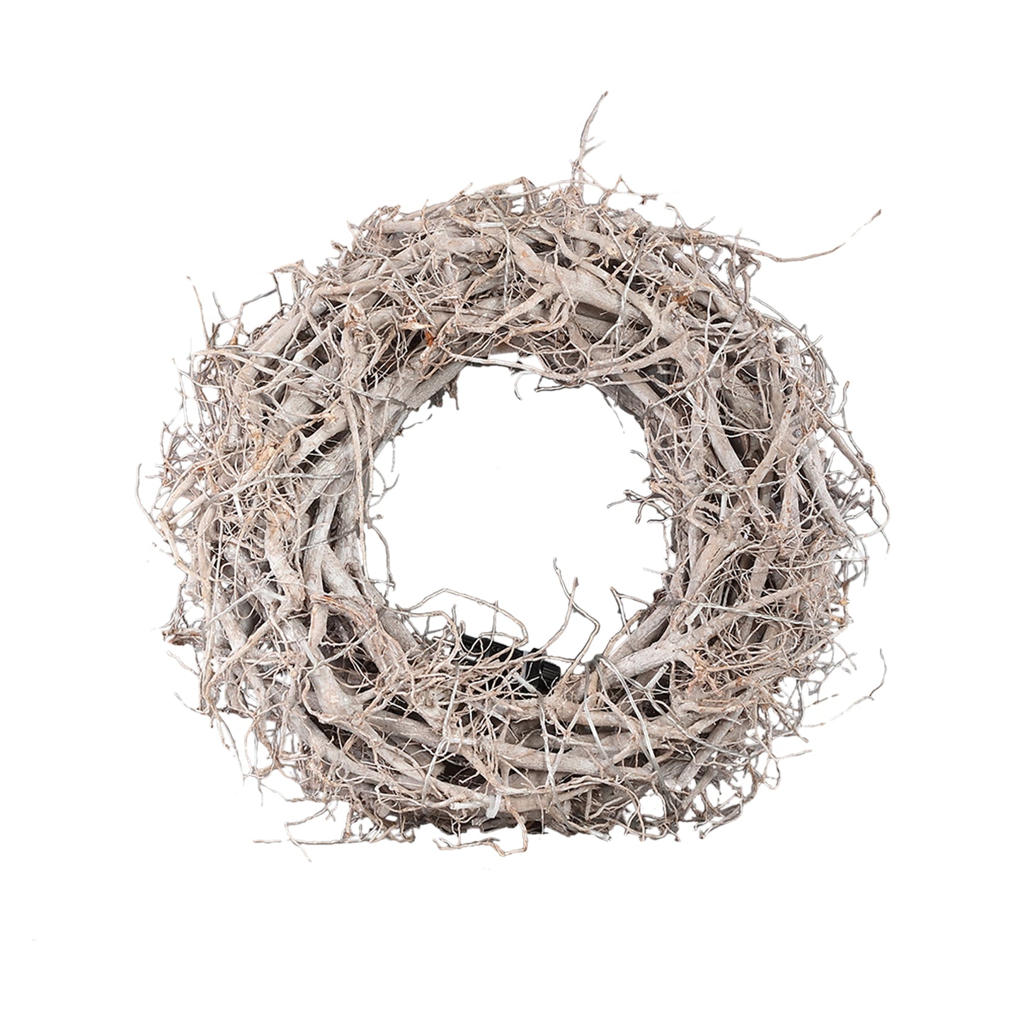 Hein Wit Gewassen Houten Krans Met LED-Verlichting S - Set van 6 50x50x15 cm