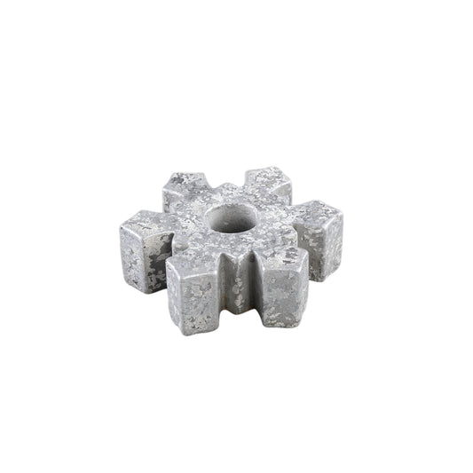 Francez Zilver Cement Sneeuwvlok Theelichthouder Set van 12 - 12 Sets 3x10x10 cm