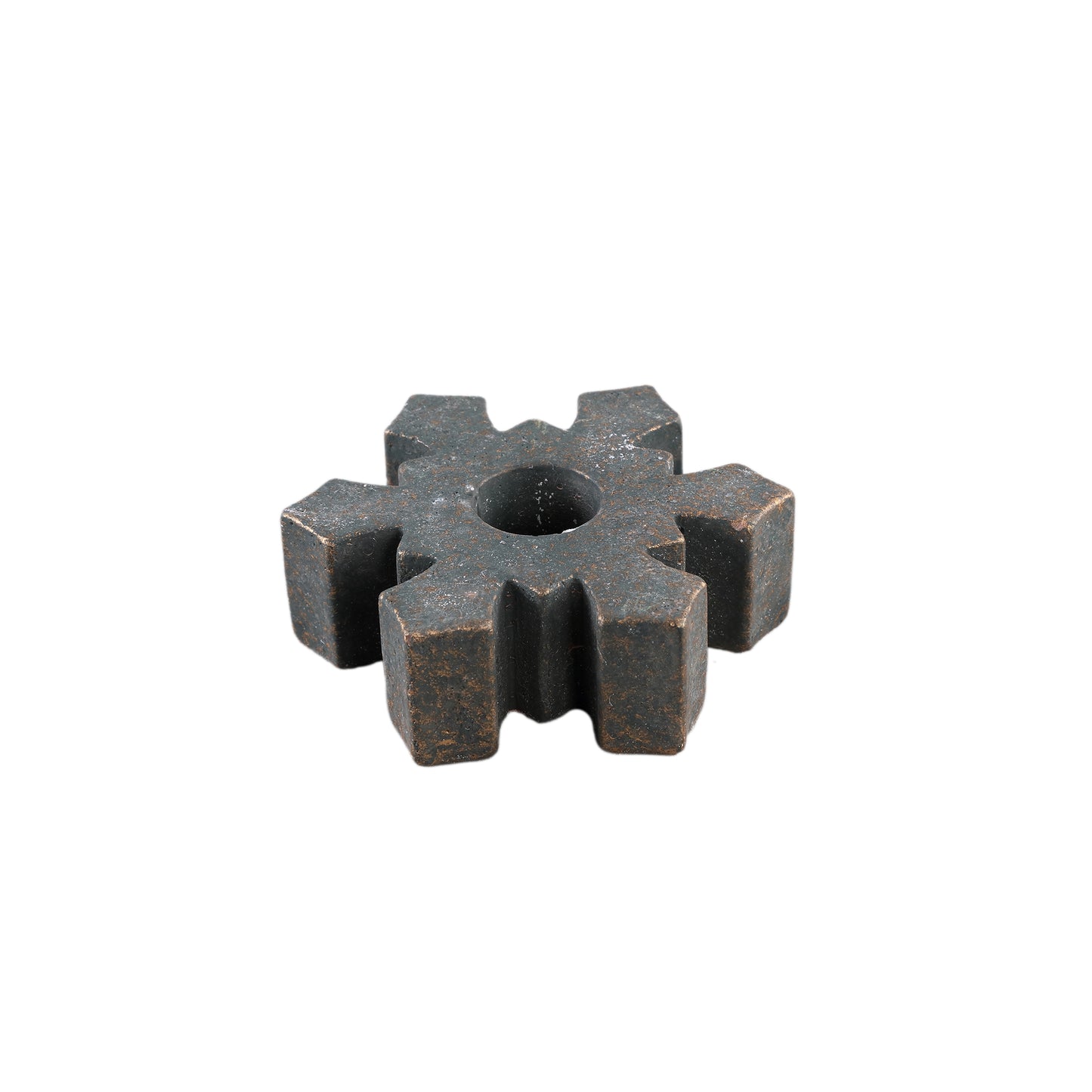 Francez Blauw Cement Theelicht Sneeuwvlok - Set van 12 3x10x10 cm