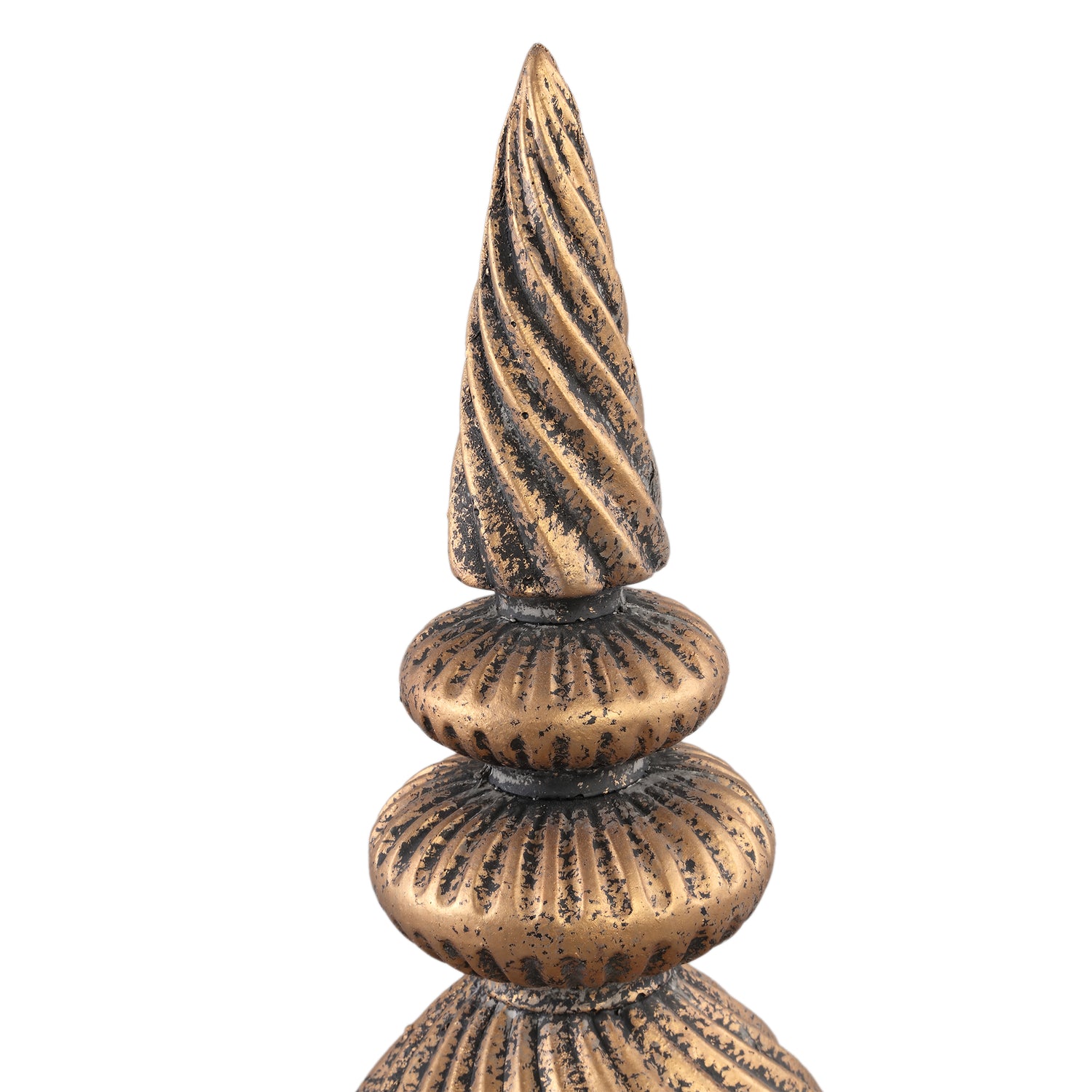 Diala Gouden Cement Beeld Set van 2 Stuks met Swirl Patroon - 2 Sets 49x17x17 cm