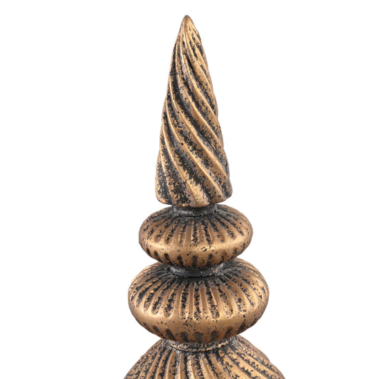 Diala Gouden Cement Beeld Set van 2 Stuks met Swirl Patroon - 2 Sets 49x17x17 cm
