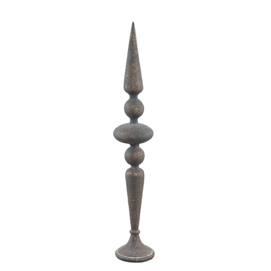 Elison Zwart Cement Ornament Beeld Set van 2 Stuks L - 2 Sets 62x11x11 cm