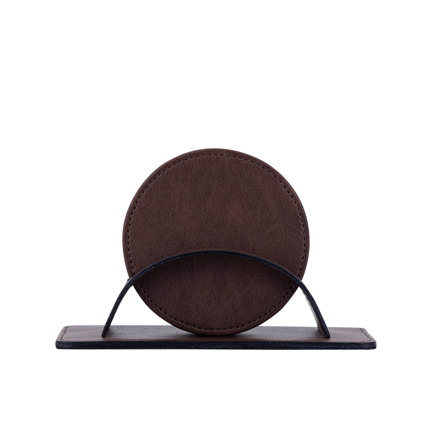 SarahKate Bruine Vegan Leather Onderzetterhouder Set Van 4 Stuks - 4 Sets 12x18x9 cm