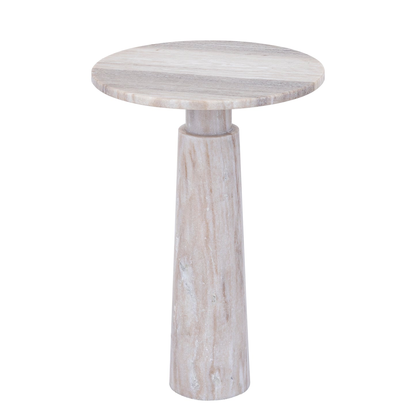 Ashliegh Beige Marmeren Bijzettafel Rond 56x38x38 cm