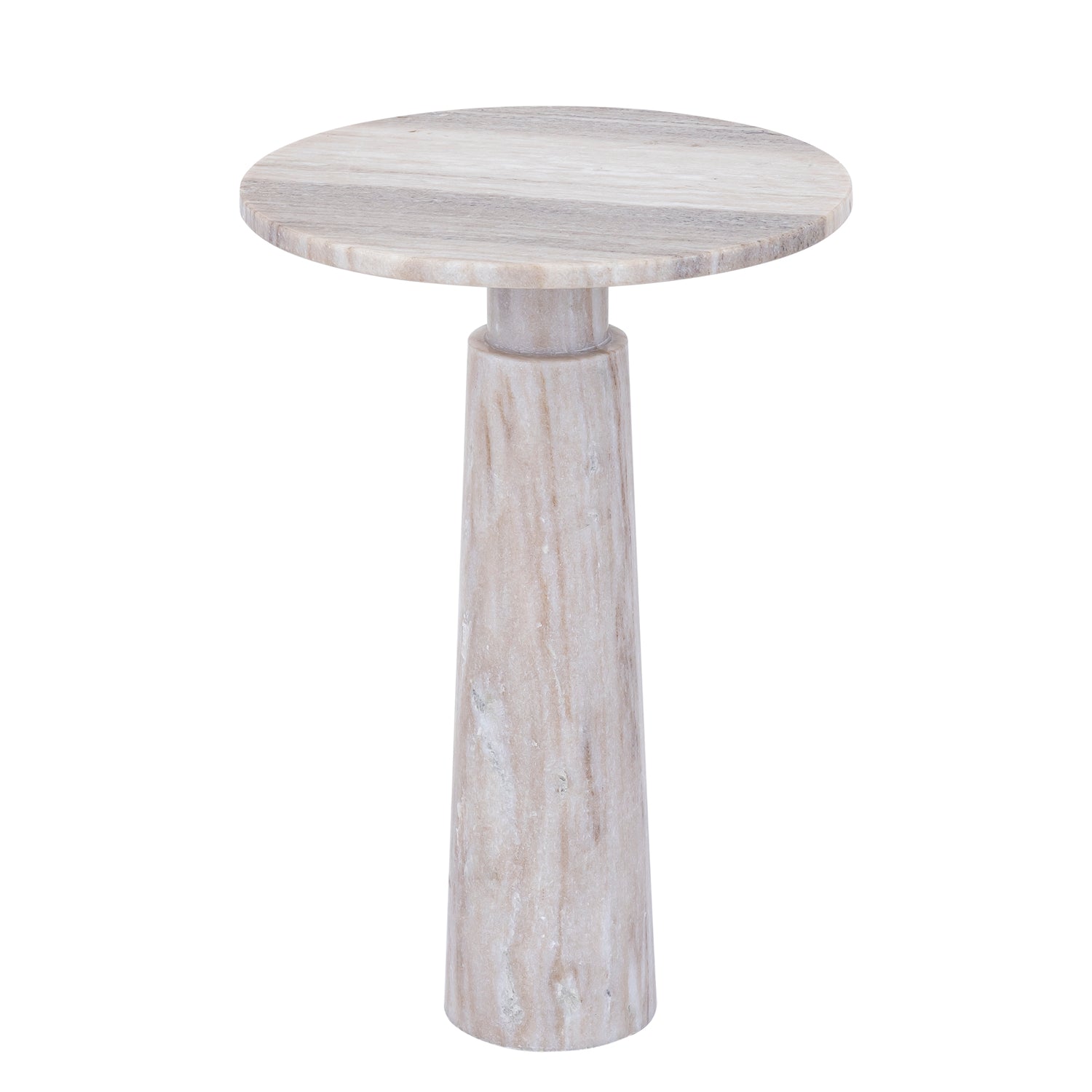 Ashliegh Beige Marmeren Bijzettafel Rond 56x38x38 cm