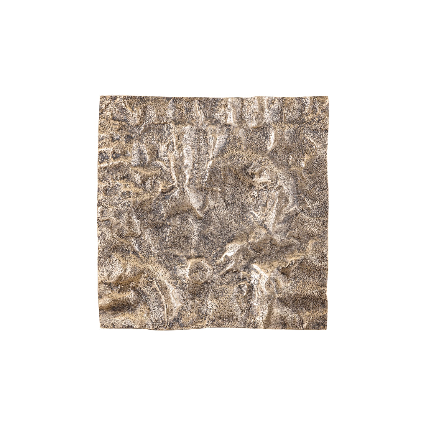 Eogan Gouden Aluminium Wandpaneel Ruw Vierkant 50x50x5 cm