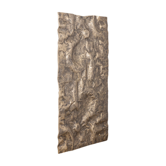 Eogan Gouden Gietaluminium Wandpaneel Ruw Rechthoek 90x50x5 cm