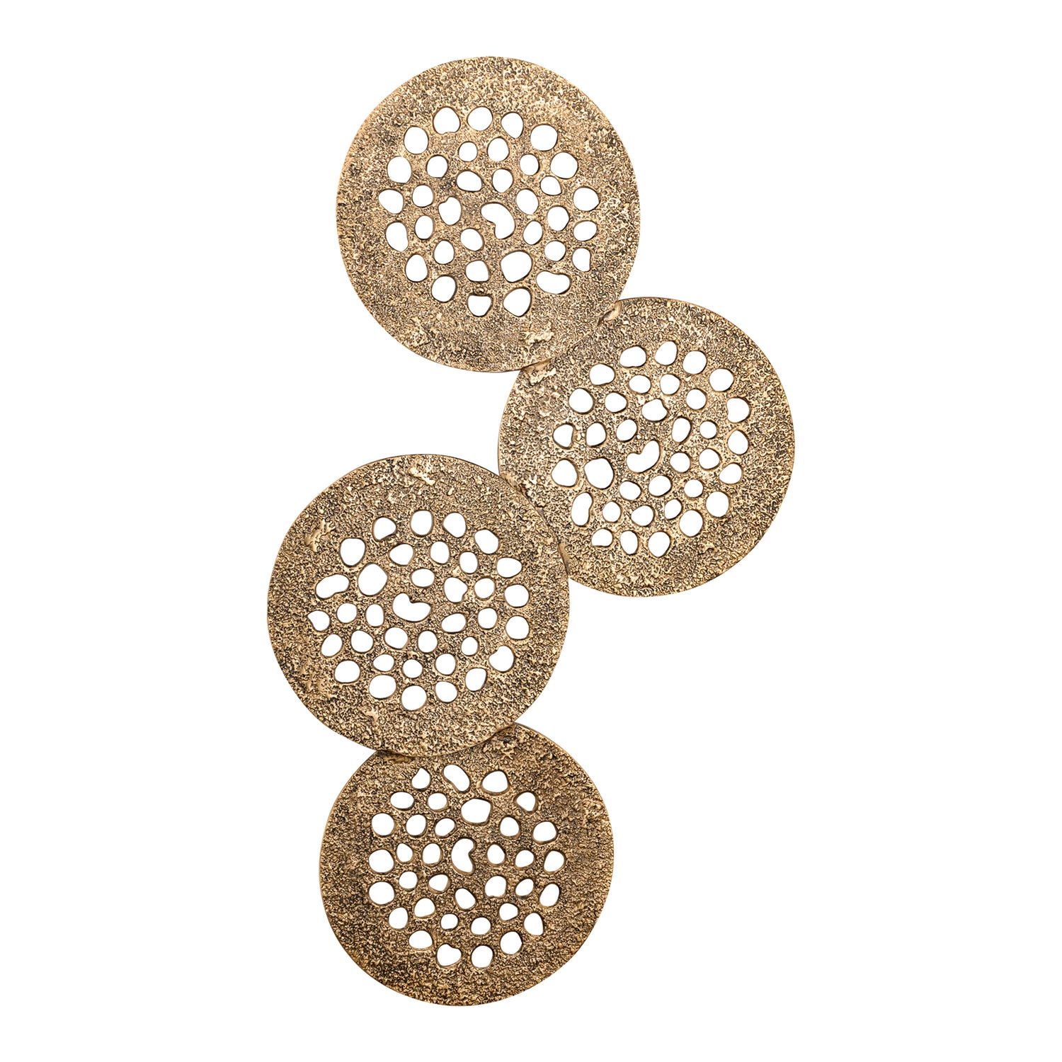 Geoffe Gouden Gegoten Aluminium Wandpaneel 4 Stuks 74x120x5 cm