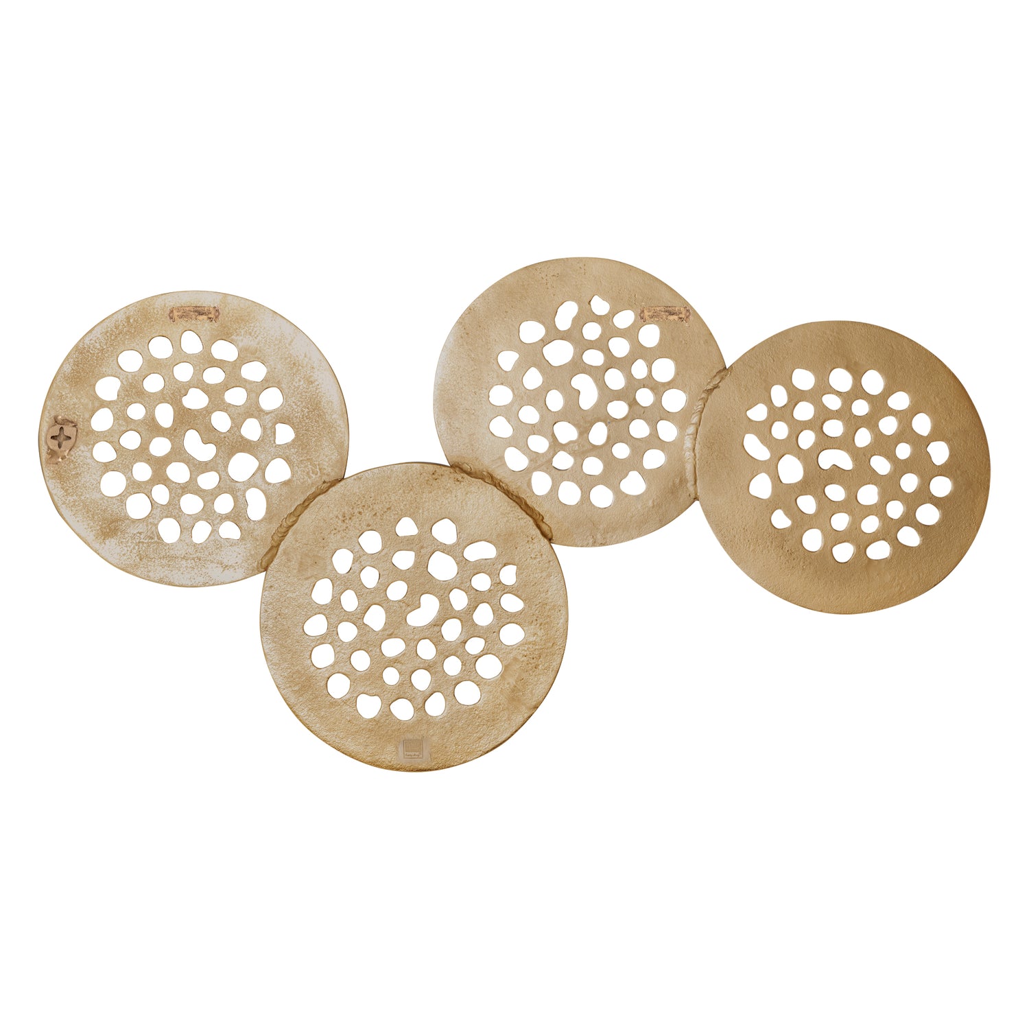 Geoffe Gouden Gegoten Aluminium Wandpaneel 4 Stuks 74x120x5 cm